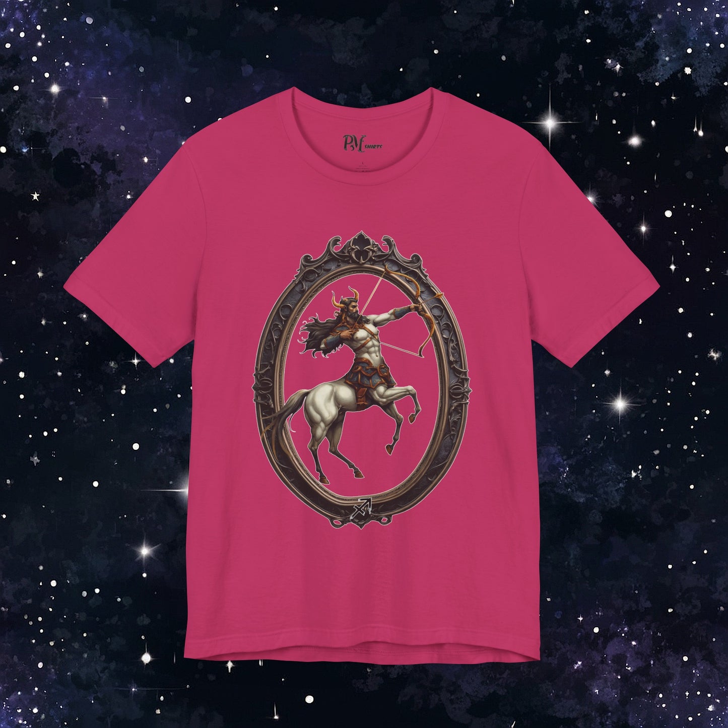 Gothic Sagittarius Zodiac T-Shirt: Dark Style Graphic Tee (Bella Canvas 3001)