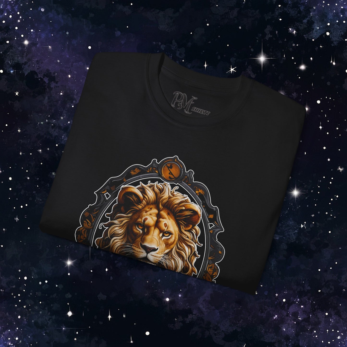Gothic Leo Zodiac T-Shirt: Dark Style Graphic Tee (Gildan 2000)