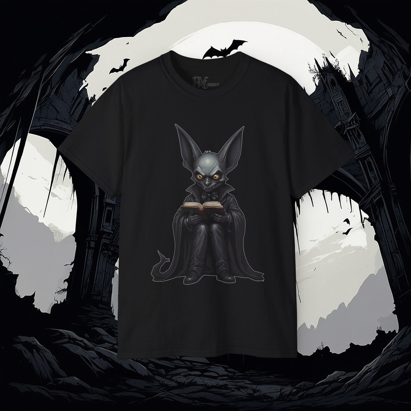 Vampire Bat Reading Tee (Gildan 2000)