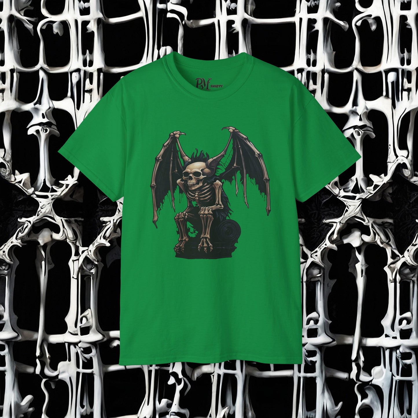 Winged Gargoyle Skeleton Tee (Gildan 2000)