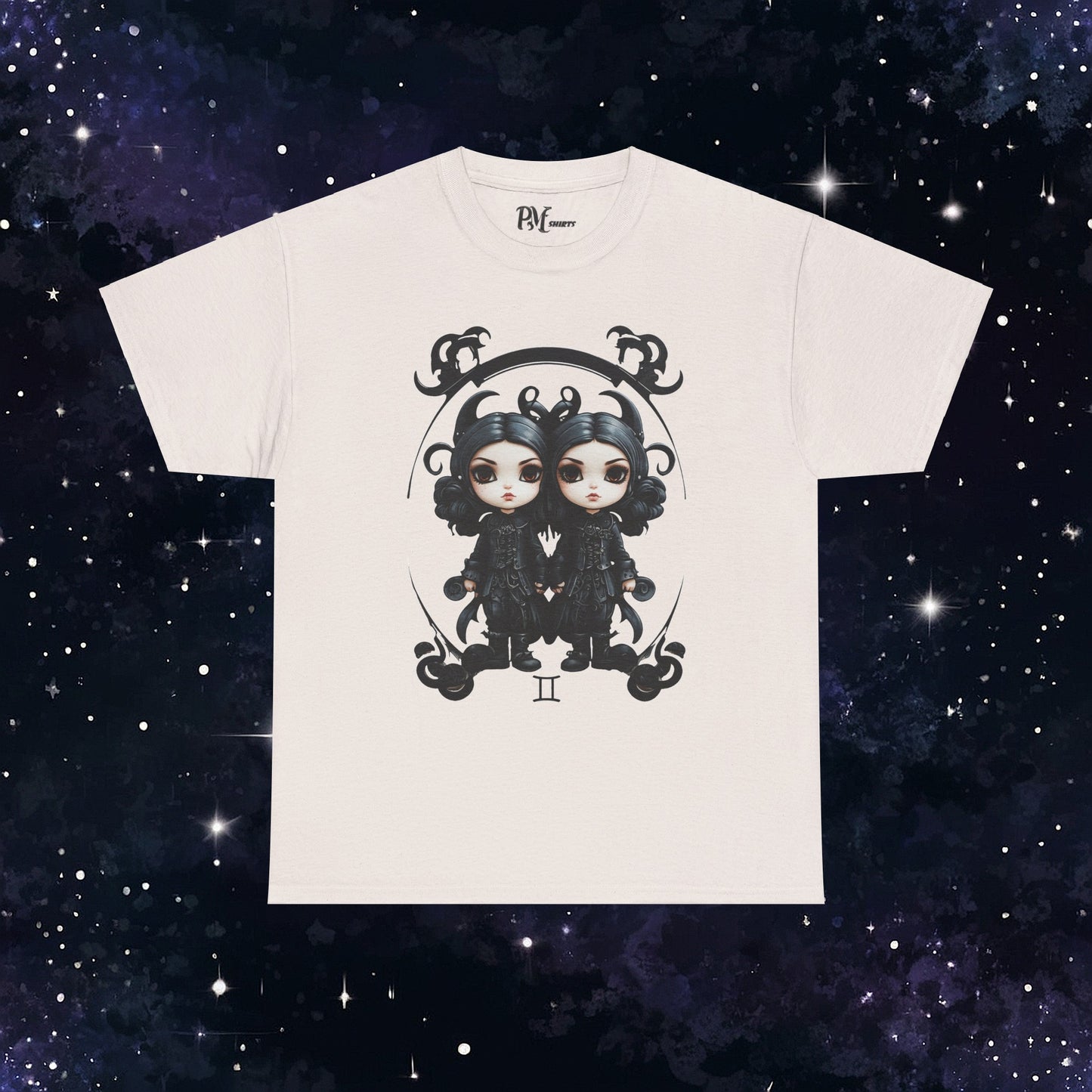 Gothic Gemini Zodiac T-Shirt: Dark Style Graphic Tee