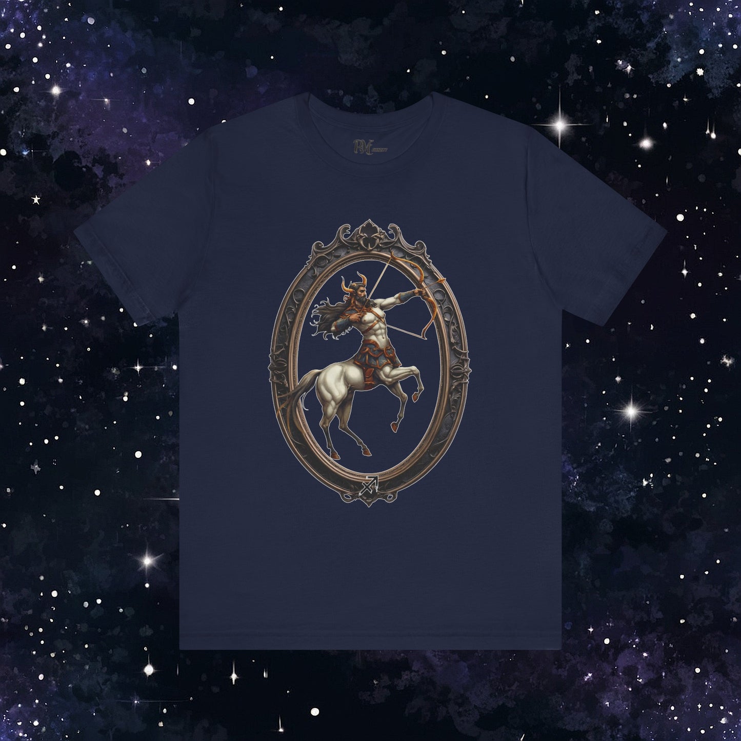 Gothic Sagittarius Zodiac T-Shirt: Dark Style Graphic Tee (Bella Canvas 3001)