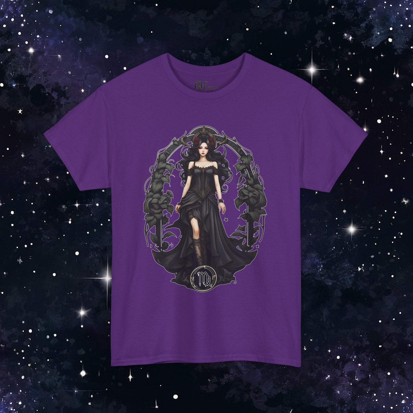 Gothic Virgo Zodiac T-Shirt: Dark Style Graphic Tee