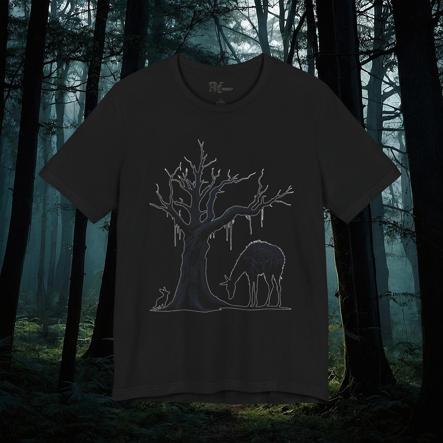 Dead Tree with Forest Critters Tee (Bella Canvas 3001)