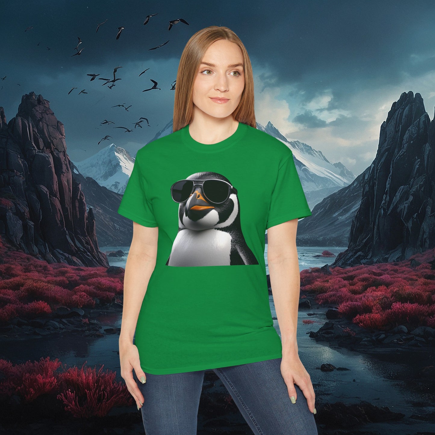 Gothic Penguin T-Shirt: Dark Style Tee (Gildan 2000)