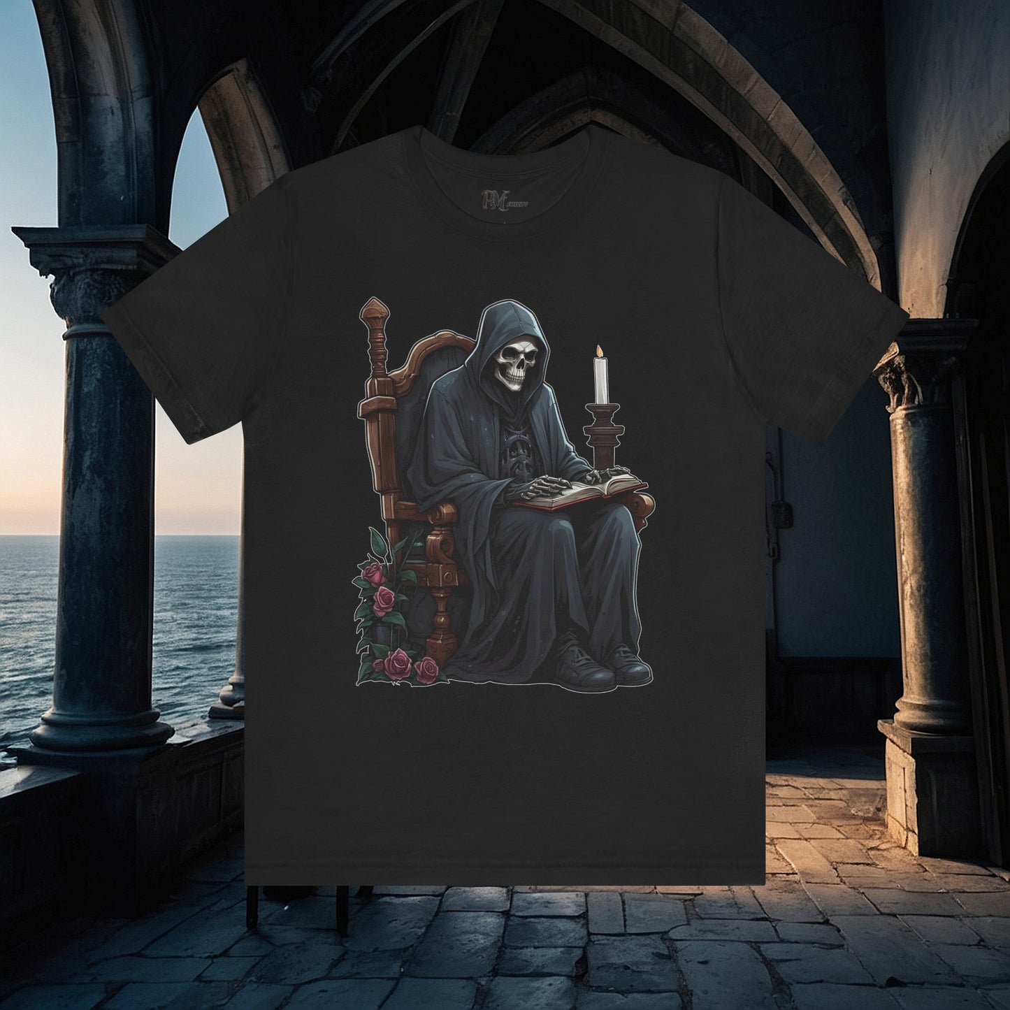 Grim Reaper Reading Tee (Bella Canvas 3001)