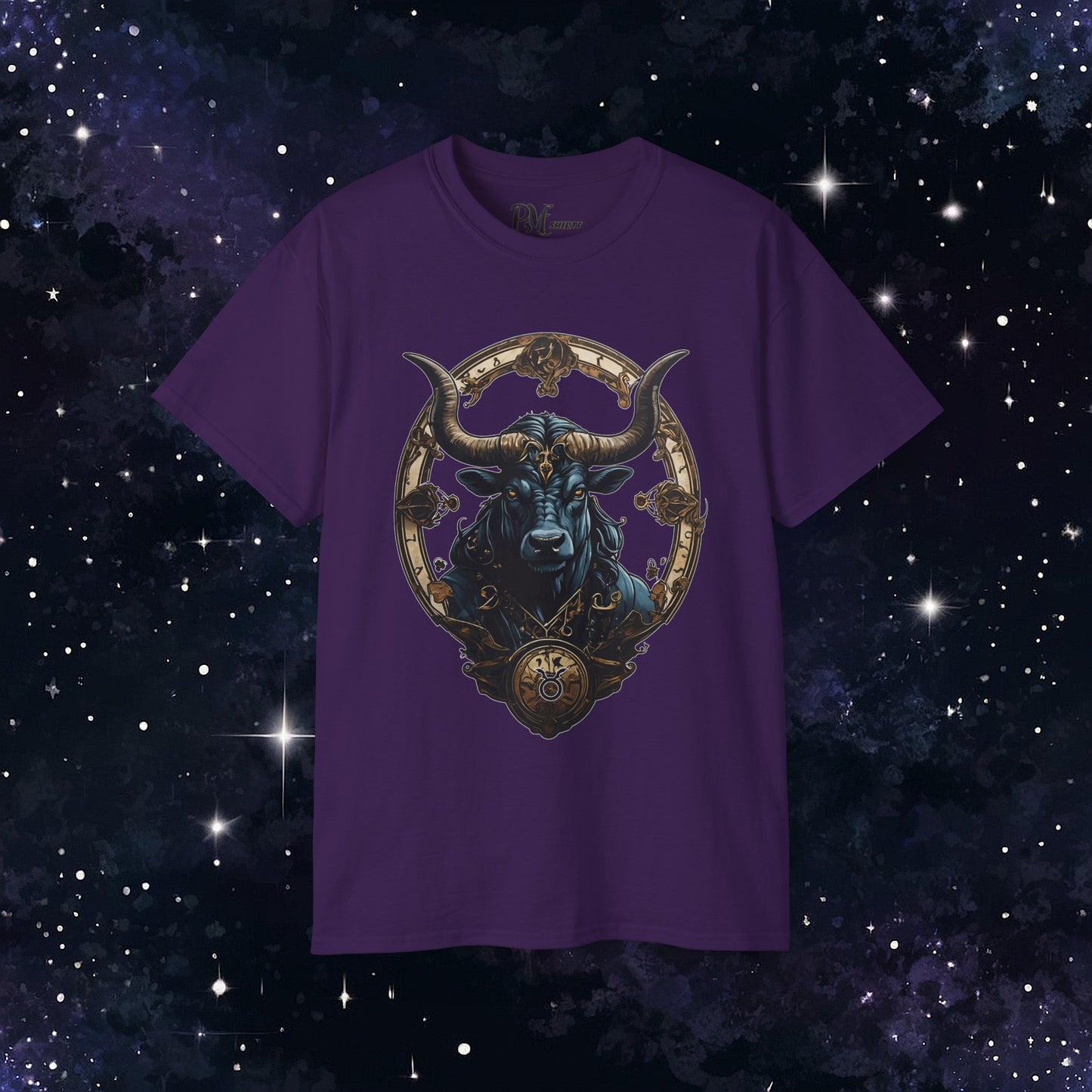 Gothic Taurus Zodiac T-Shirt: Dark Style Graphic Tee (Gildan 2000)