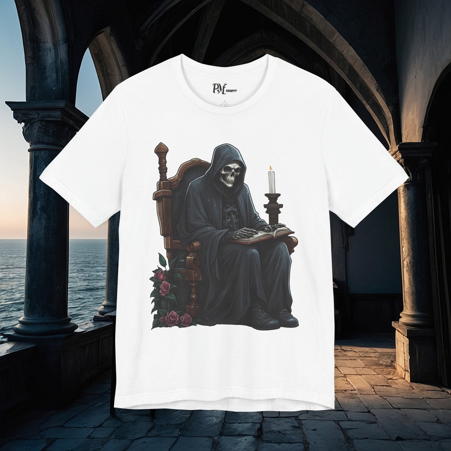 Grim Reaper Reading Tee (Bella Canvas 3001)
