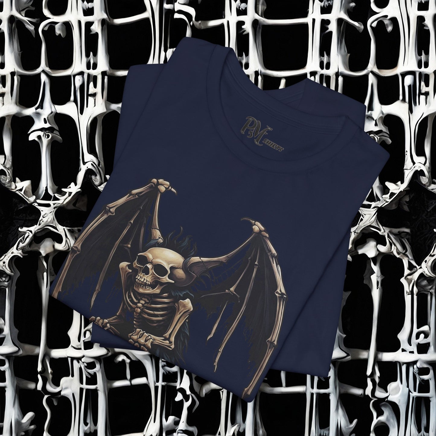 Winged Gargoyle Skeleton Tee (Bella Canvas 3001)