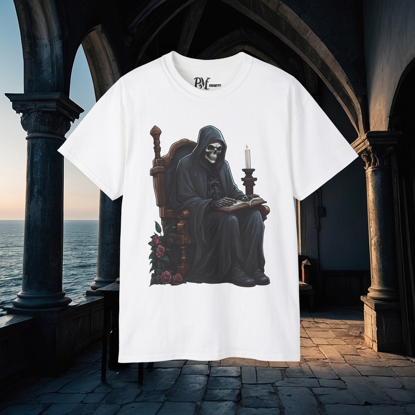 Grim Reaper Reading Tee (Gildan 2000)