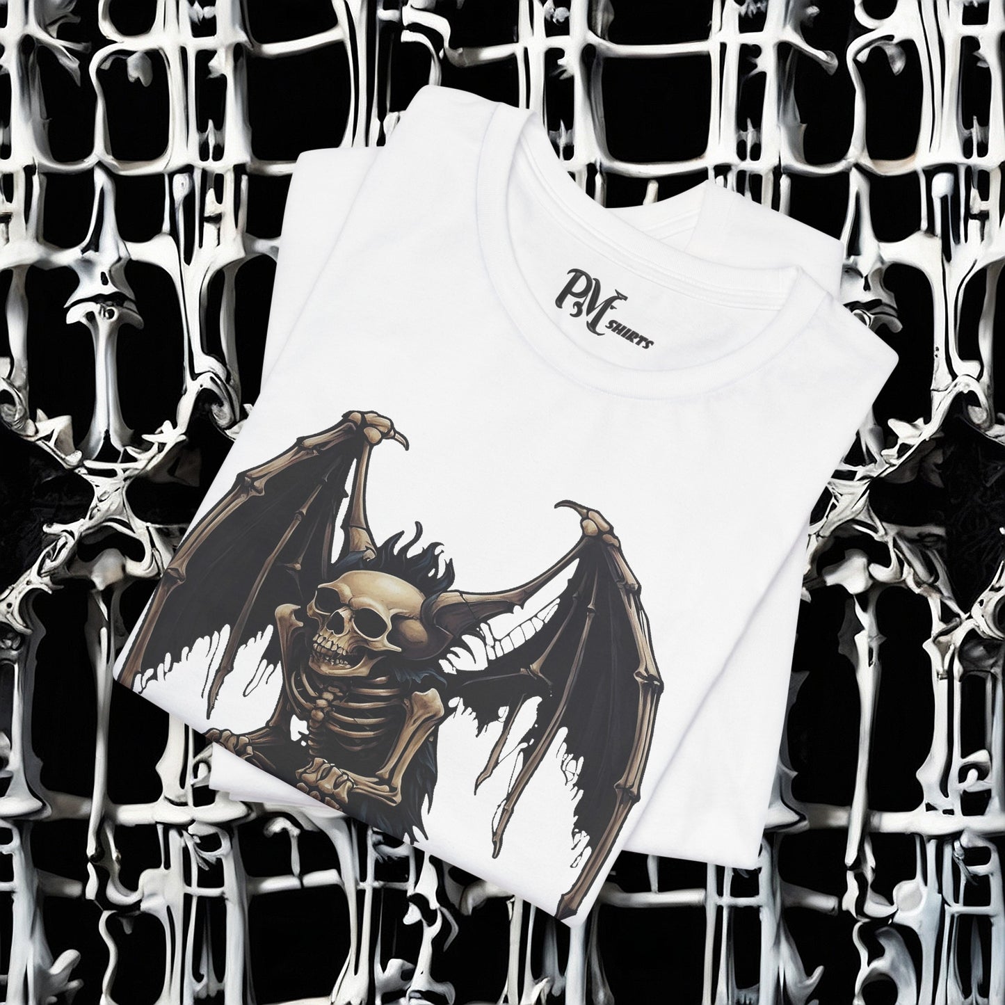 Winged Gargoyle Skeleton Tee (Bella Canvas 3001)
