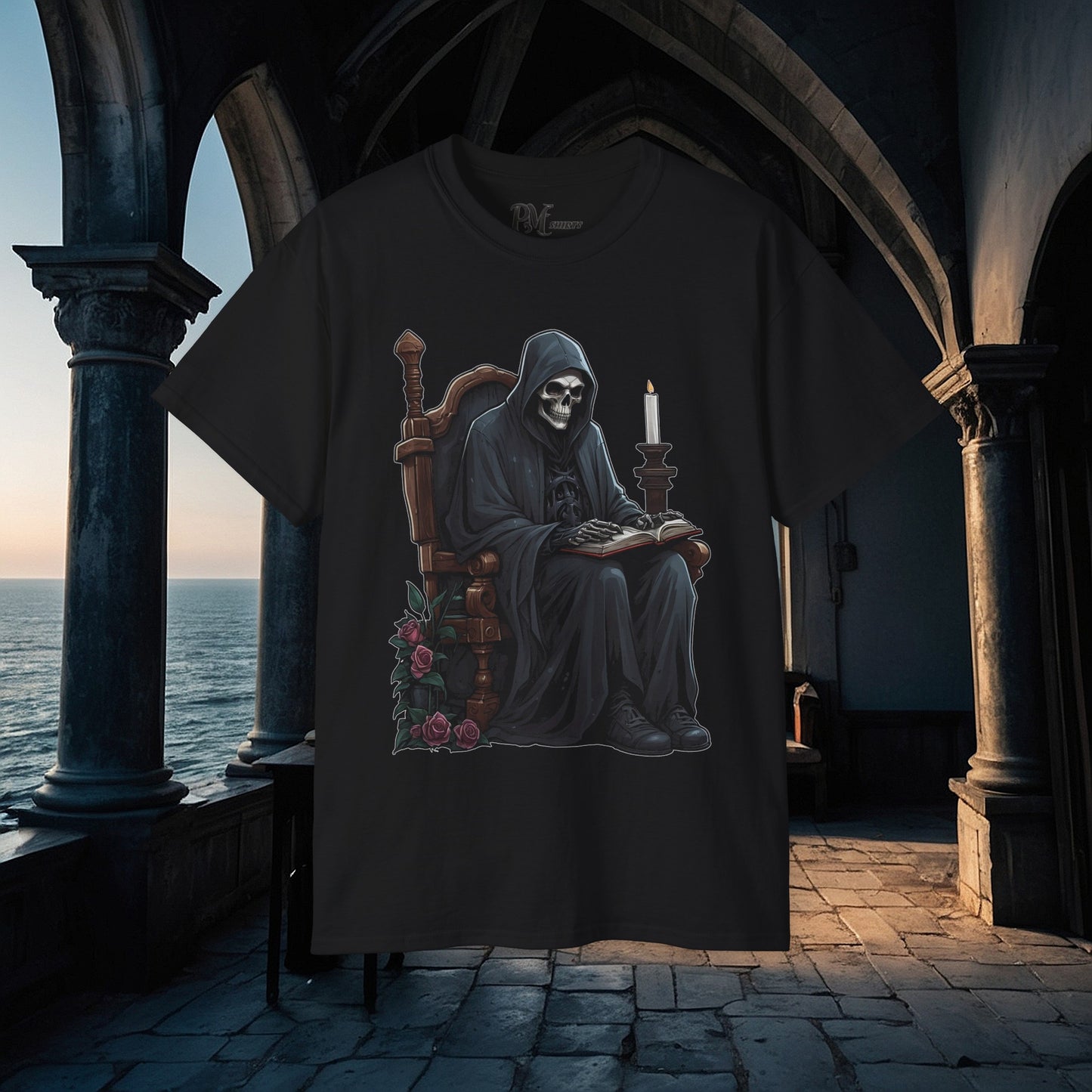 Grim Reaper Reading Tee (Gildan 2000)