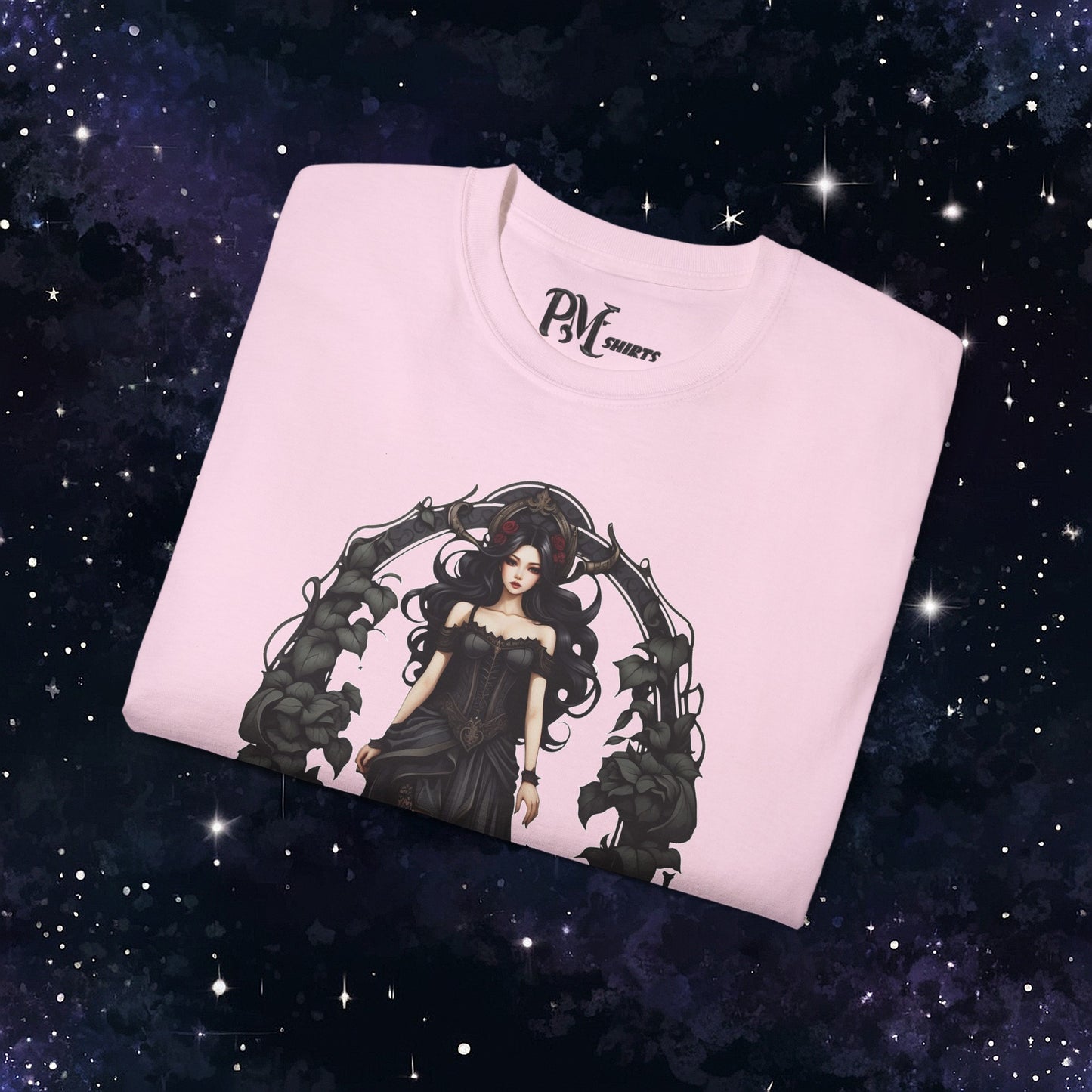Gothic Virgo Zodiac T-Shirt: Dark Style Graphic Tee (Gildan 2000)
