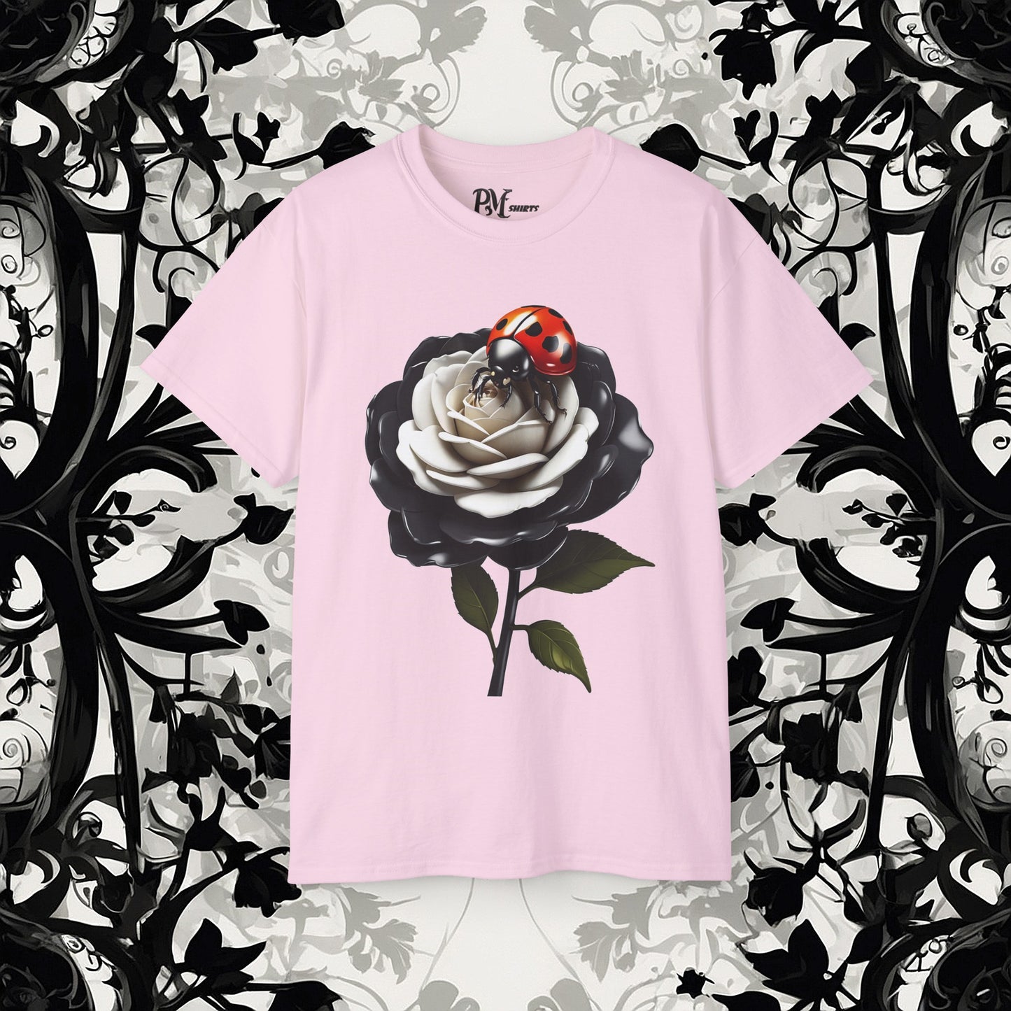 Ladybug on a Rose Tee (Gildan 2000)