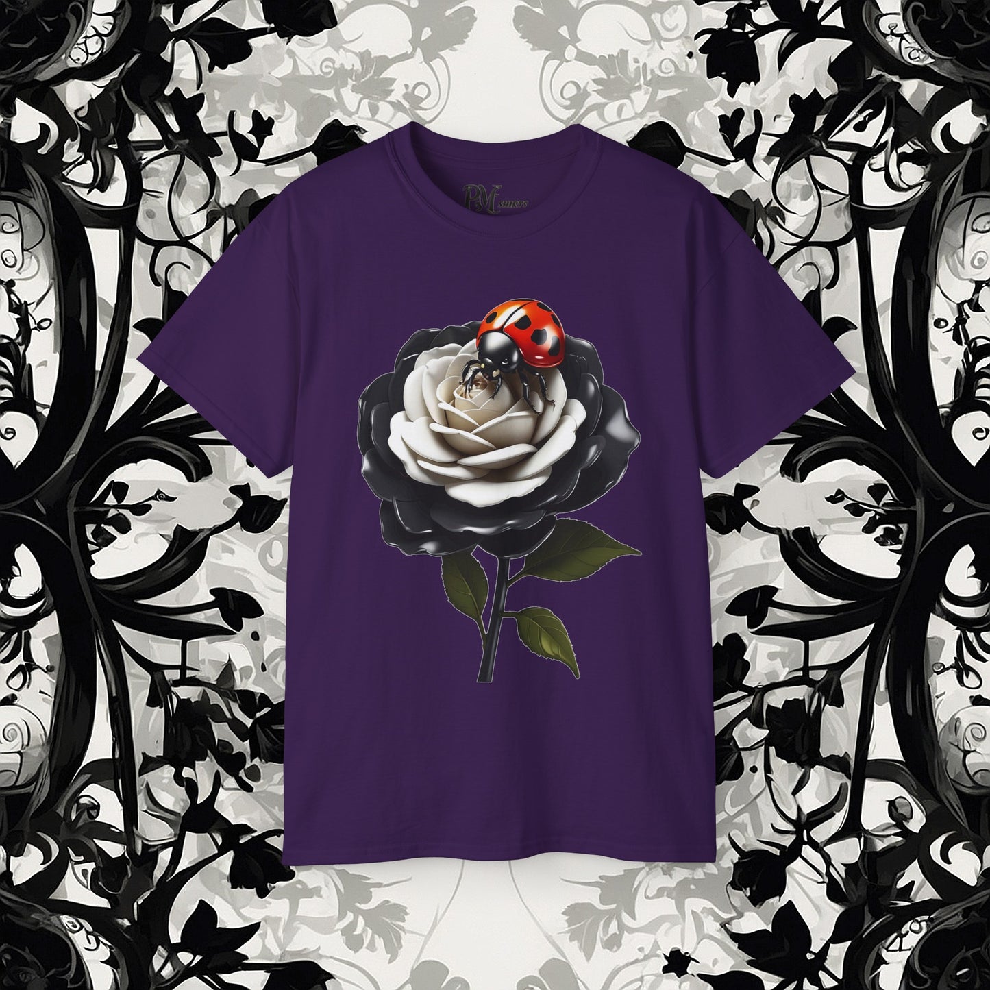 Ladybug on a Rose Tee (Gildan 2000)