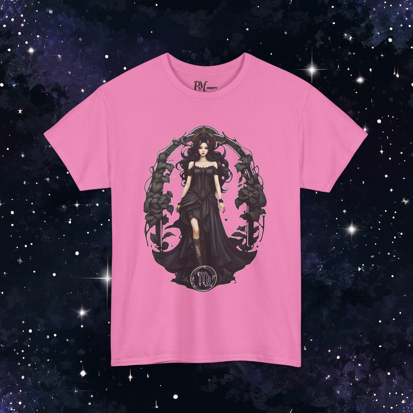 Gothic Virgo Zodiac T-Shirt: Dark Style Graphic Tee