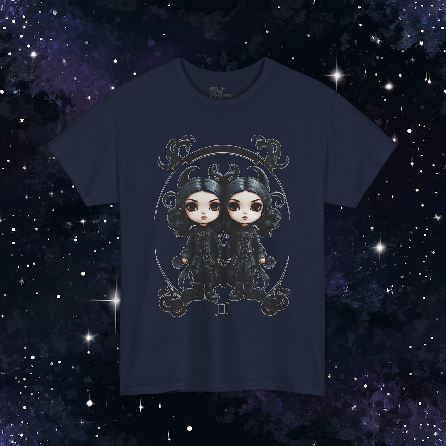 Gothic Gemini Zodiac T-Shirt: Dark Style Graphic Tee