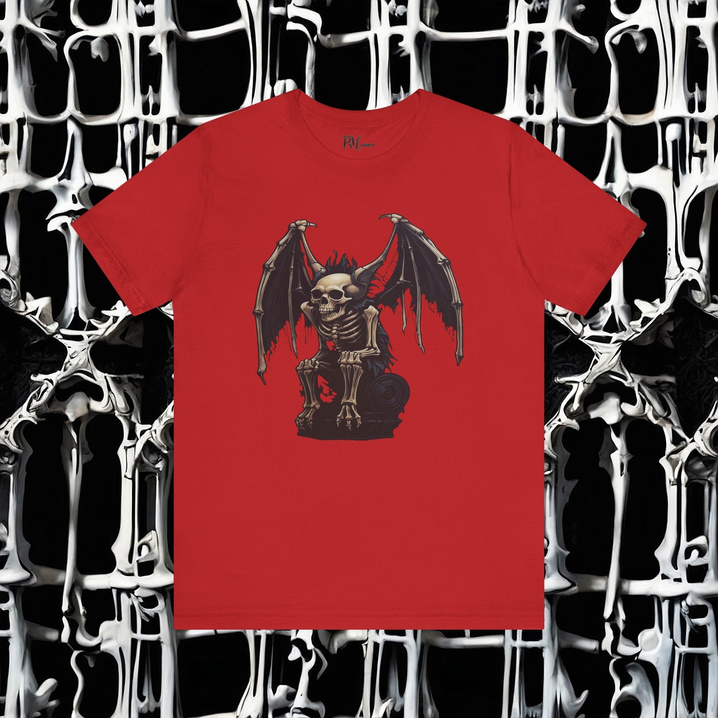 Winged Gargoyle Skeleton Tee (Bella Canvas 3001)