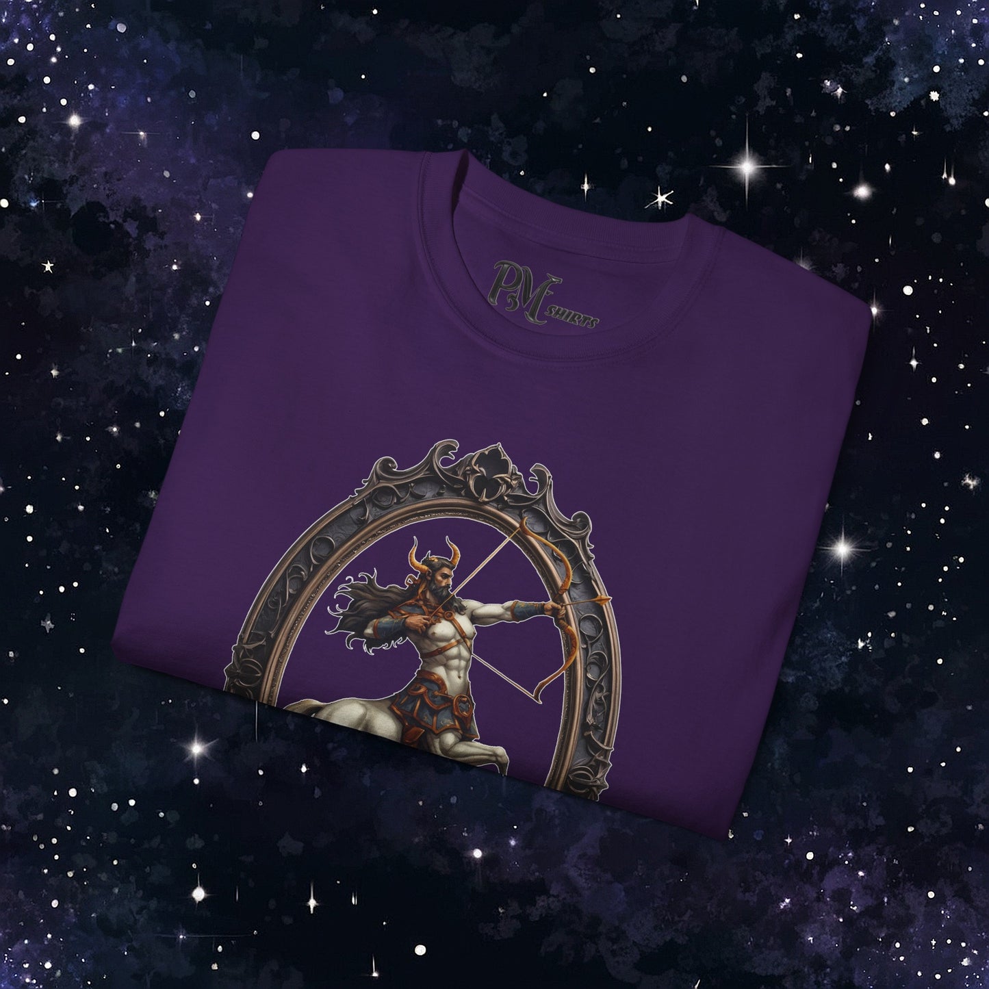 Gothic Sagittarius Zodiac T-Shirt: Dark Style Graphic Tee (Gildan 2000)