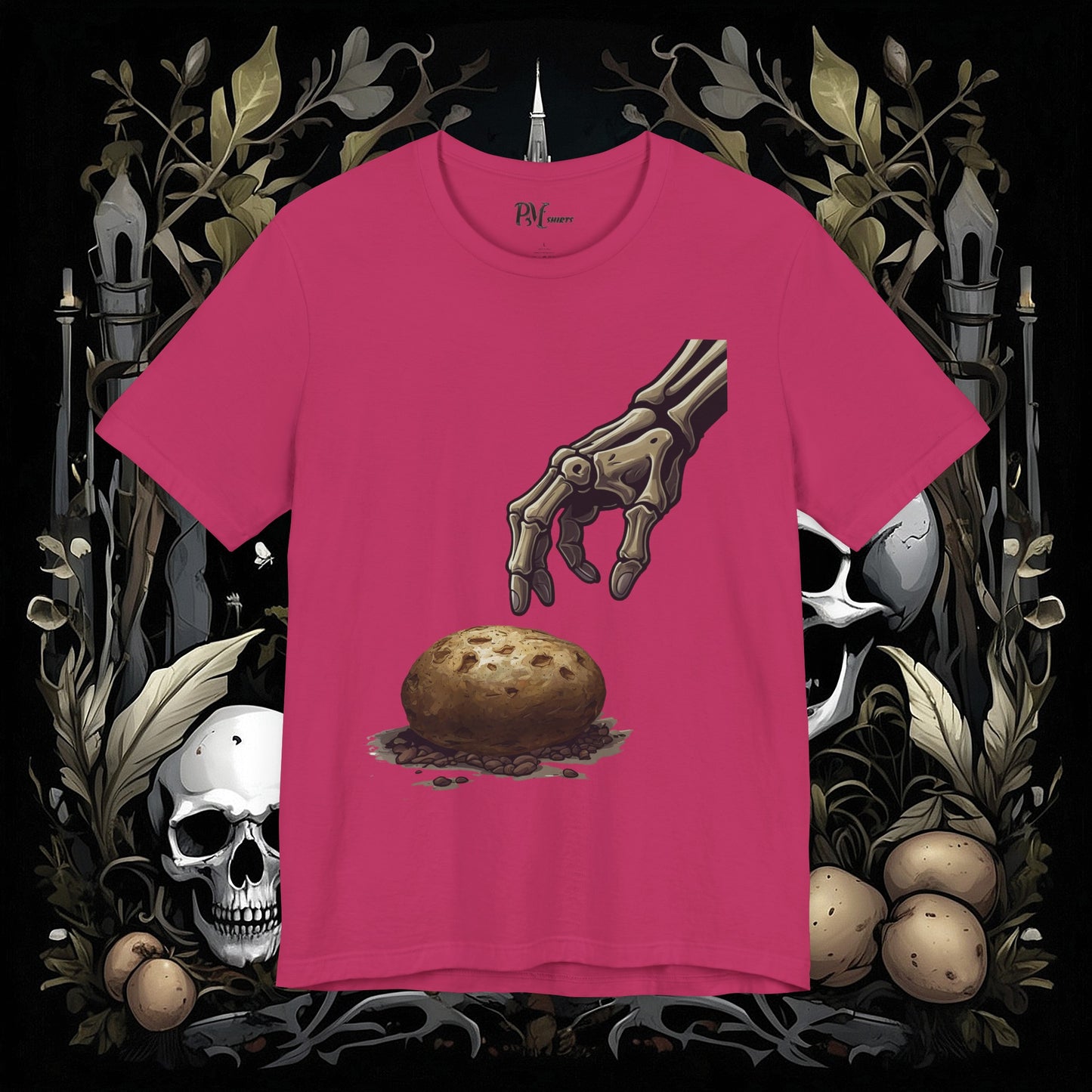Front and Back Death's Potato Tee (Bella Canvas 3001)