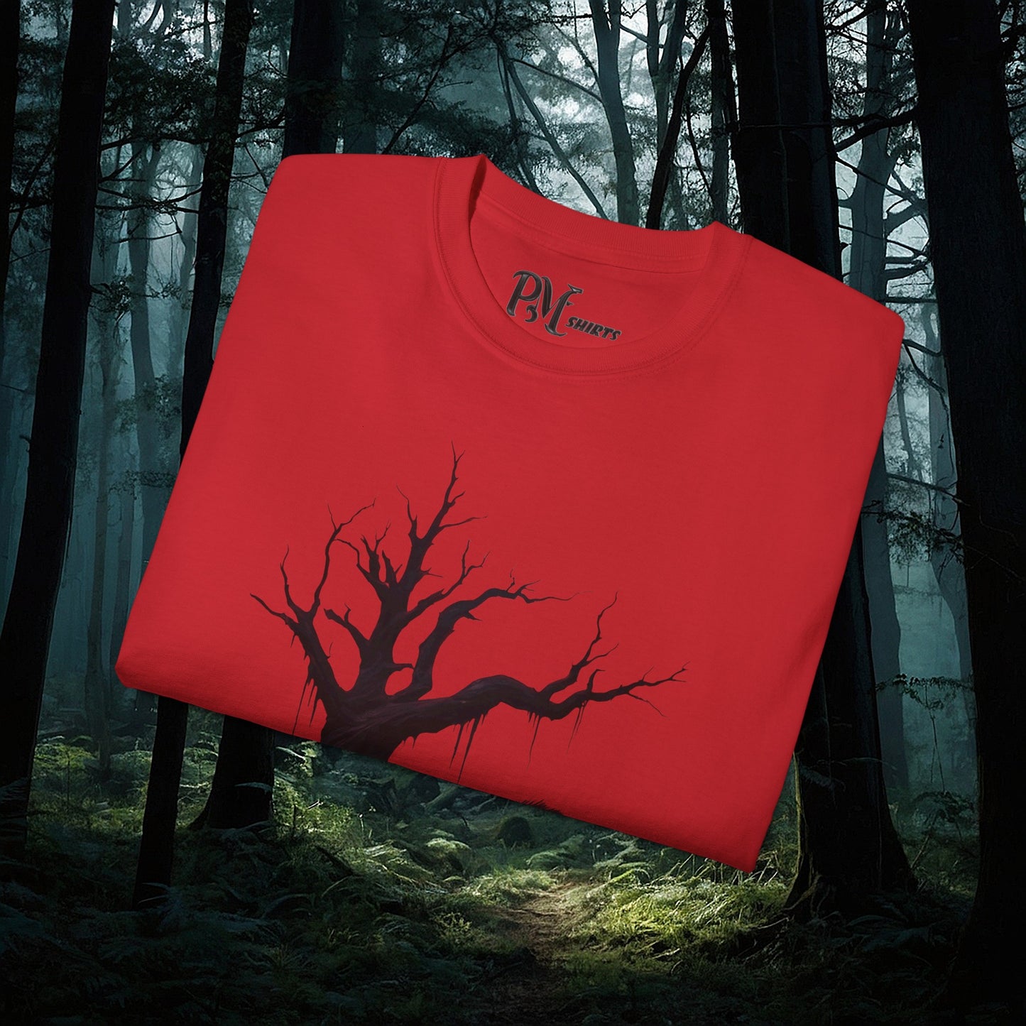 Dead Tree with Forest Critters Tee (Gildan 2000)