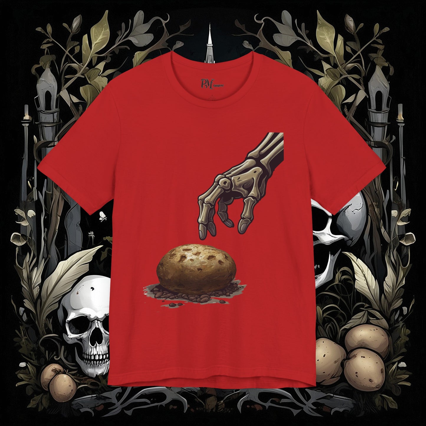 Front and Back Death's Potato Tee (Bella Canvas 3001)