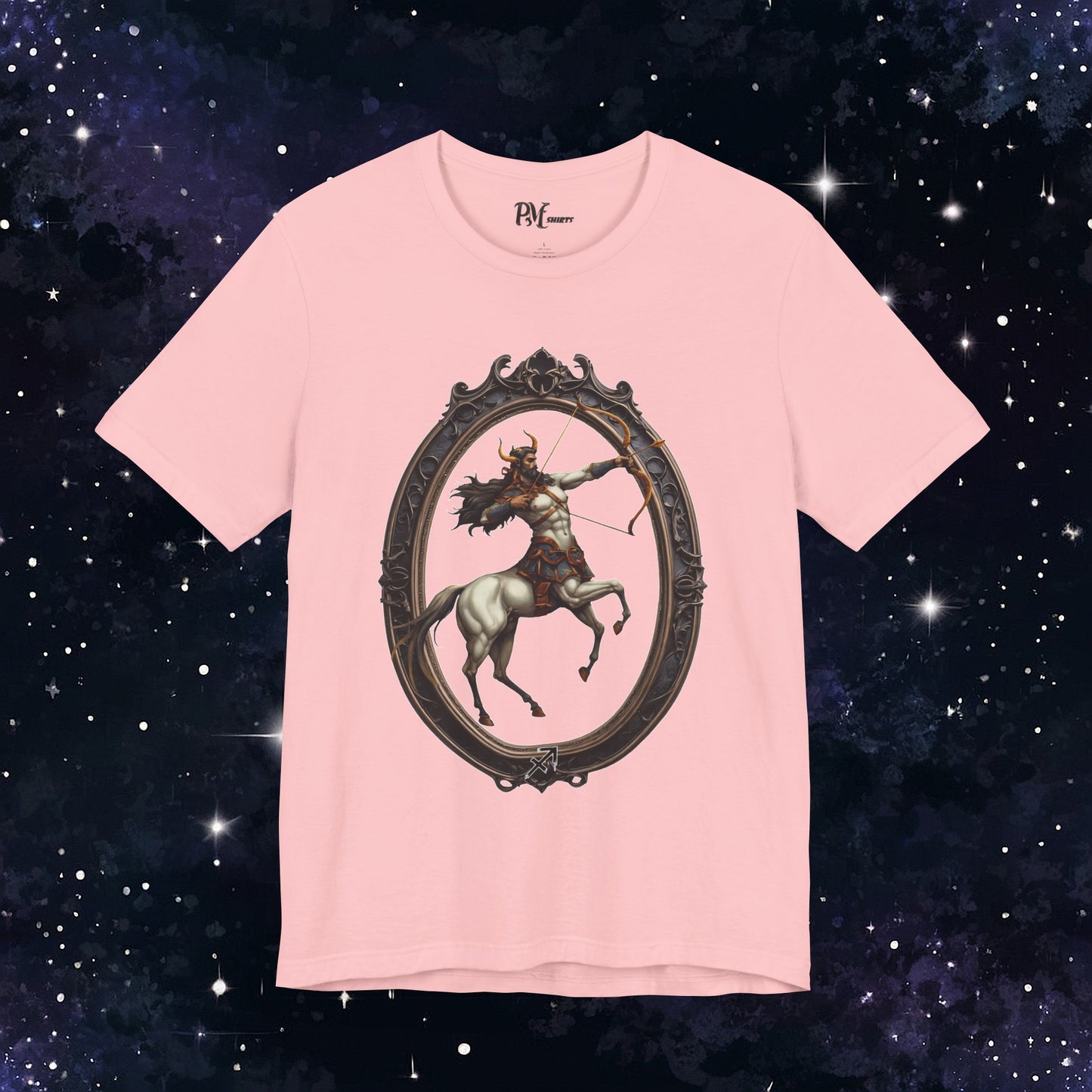 Gothic Sagittarius Zodiac T-Shirt: Dark Style Graphic Tee (Bella Canvas 3001)