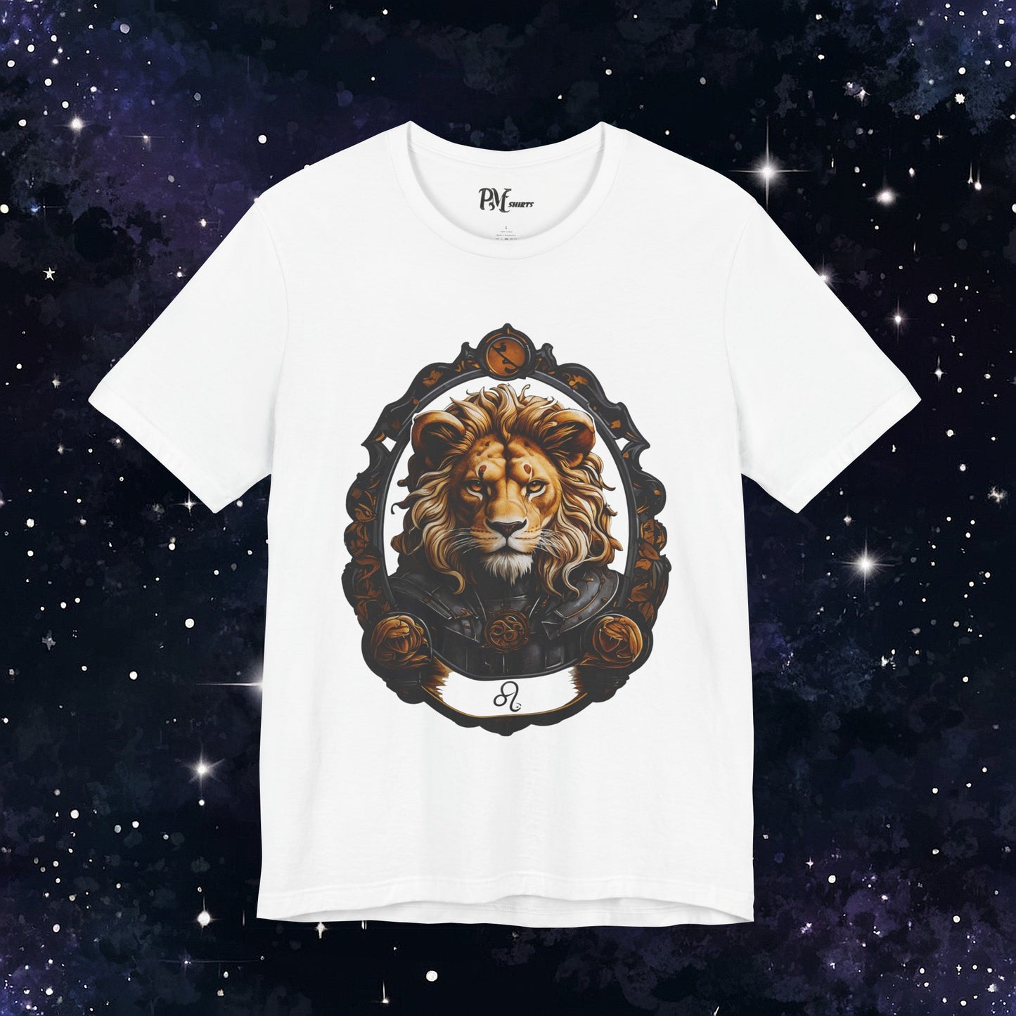 Gothic Leo Zodiac T-Shirt: Dark Style Graphic Tee (Bella Canvas 3001)