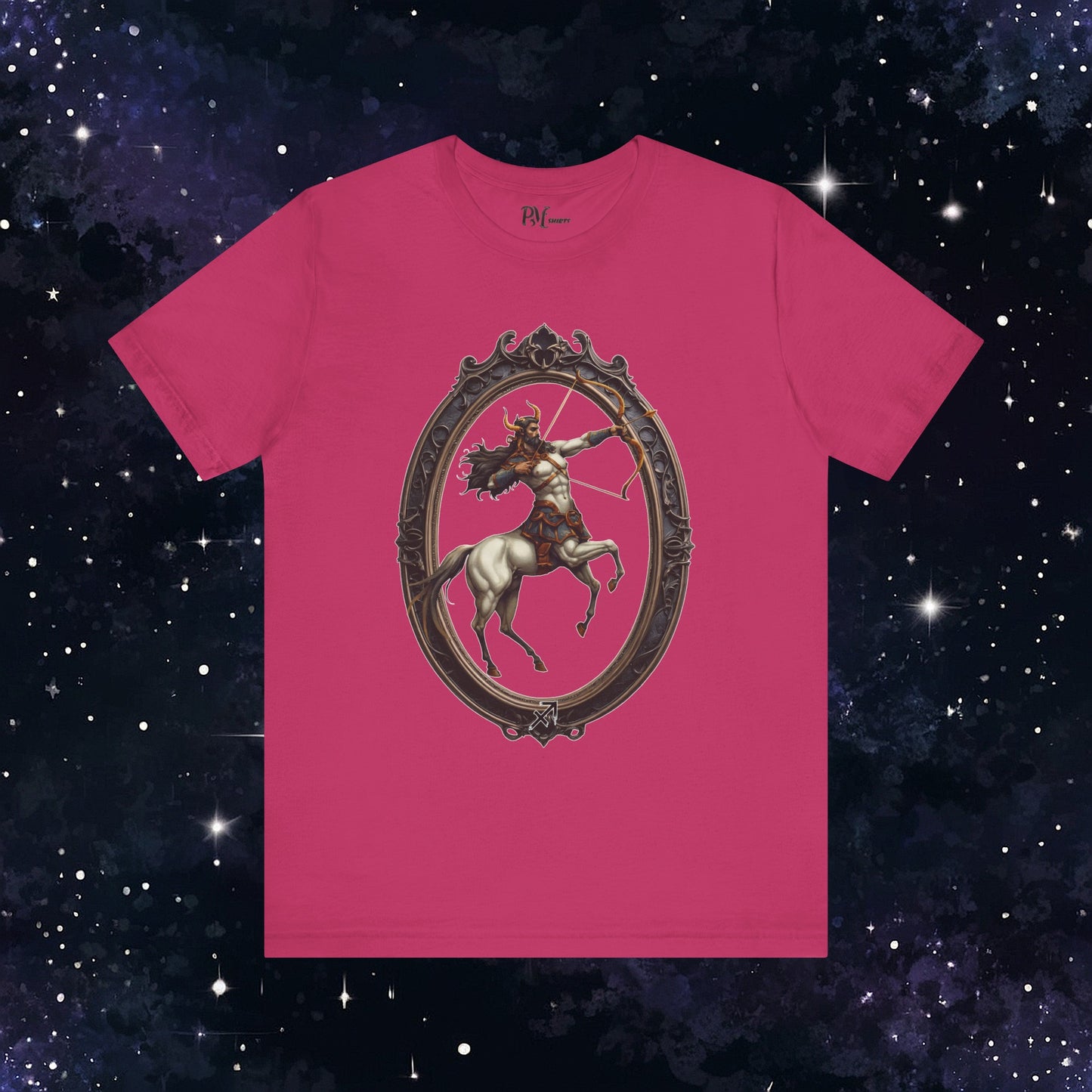 Gothic Sagittarius Zodiac T-Shirt: Dark Style Graphic Tee (Bella Canvas 3001)