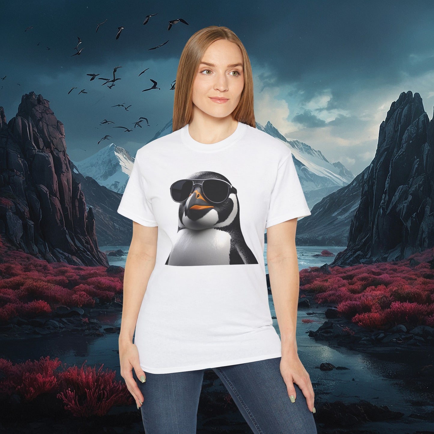 Gothic Penguin T-Shirt: Dark Style Tee (Gildan 2000)
