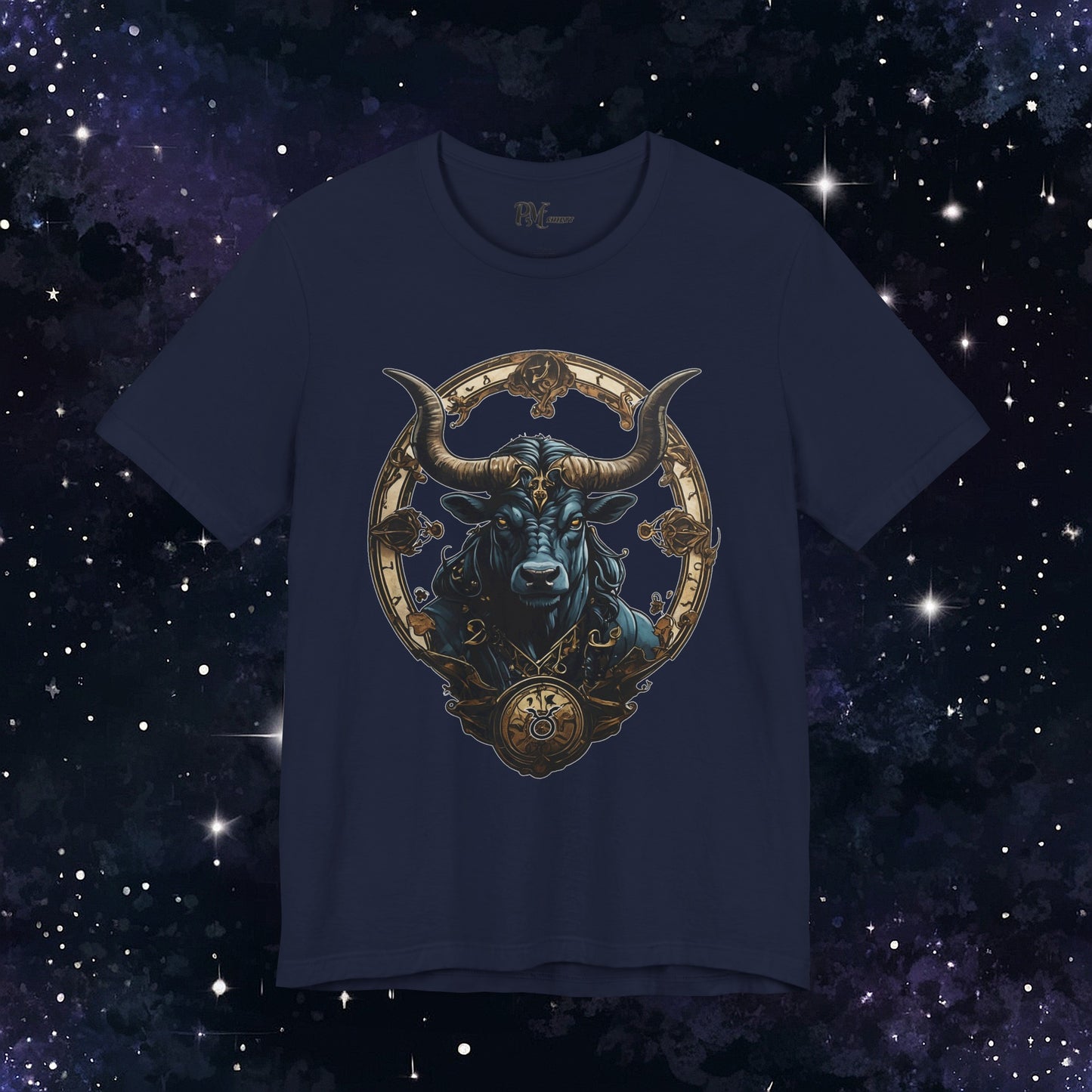Gothic Taurus Zodiac T-Shirt: Dark Style Graphic Tee (Bella Canvas 3001)