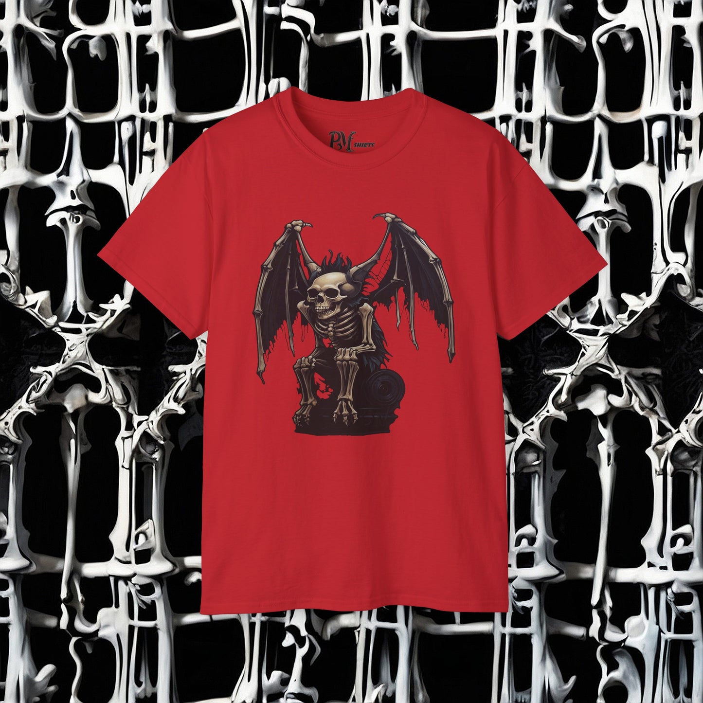 Winged Gargoyle Skeleton Tee (Gildan 2000)