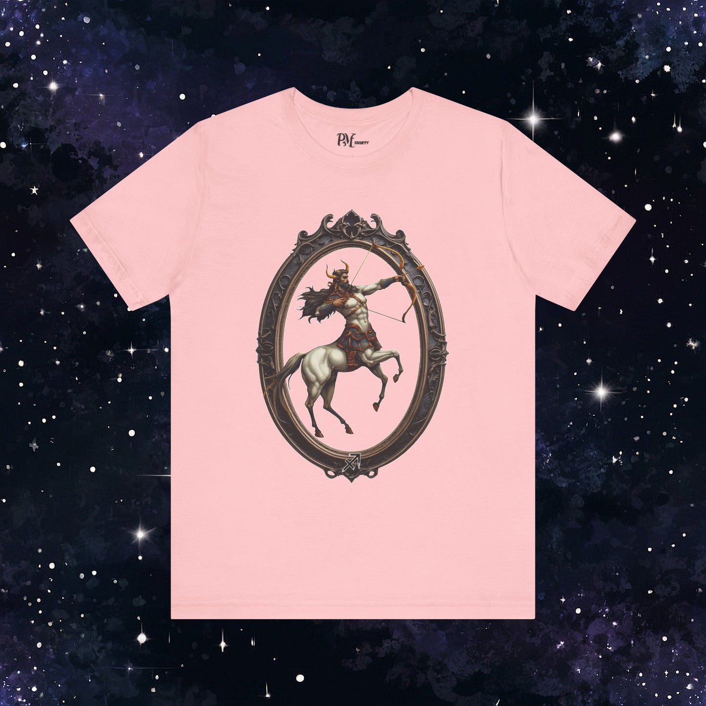 Gothic Sagittarius Zodiac T-Shirt: Dark Style Graphic Tee (Bella Canvas 3001)