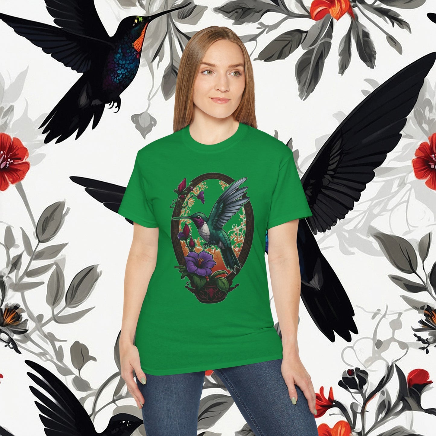 Hummingbird Feeding Tee (Gildan 2000)