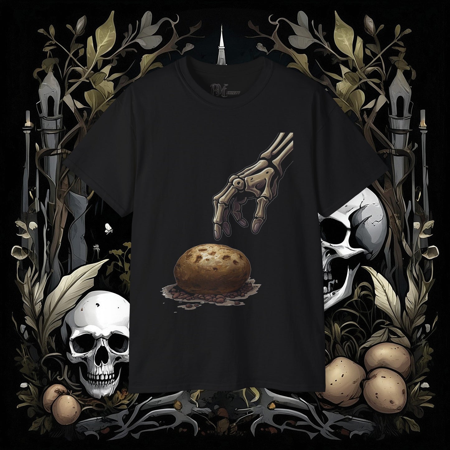Front and Back Death's Potato Tee (Gildan 2000)