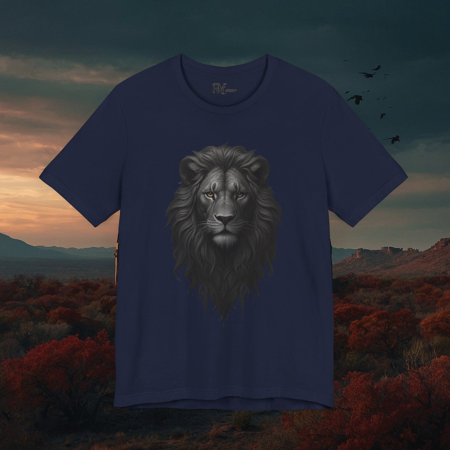 Gothic Lion Head T-Shirt: Dark Style Tee (Bella Canvas 3001)