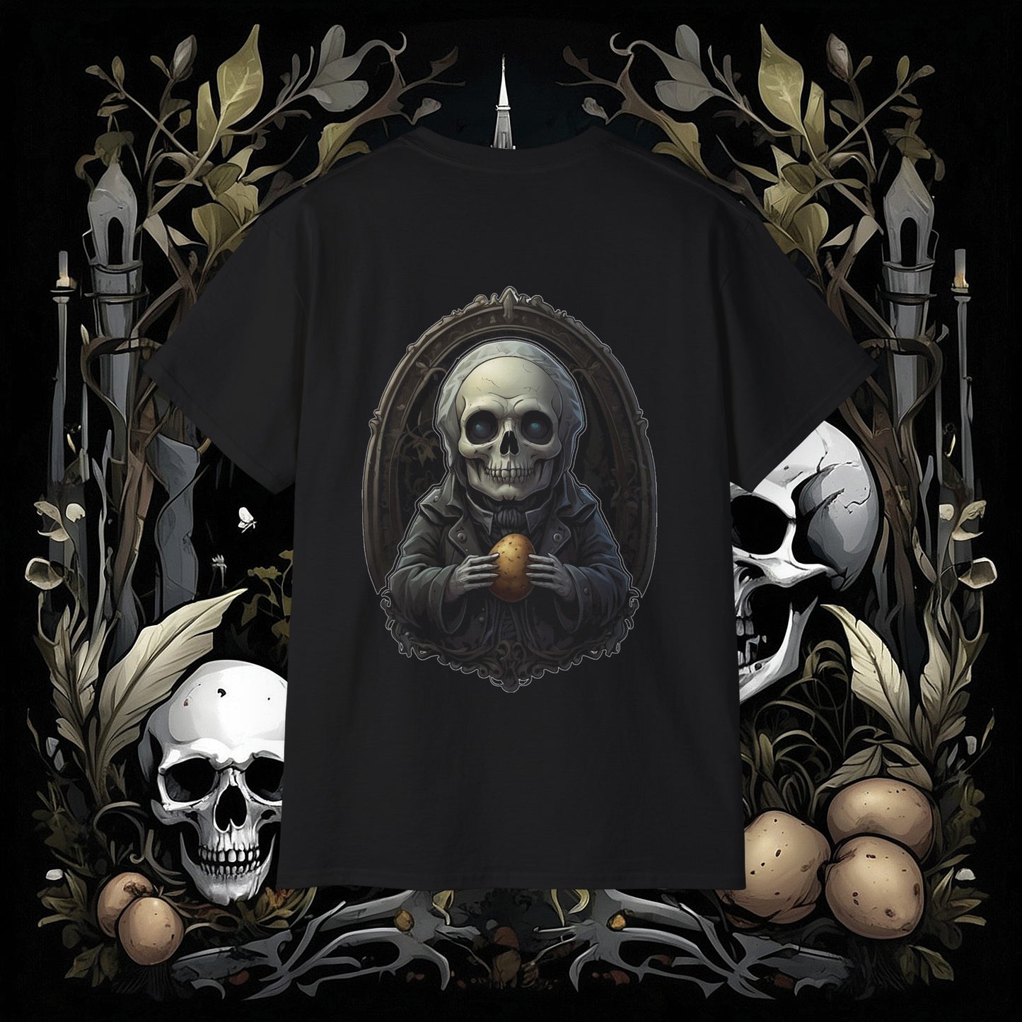 Front and Back Death's Potato Tee (Gildan 2000)