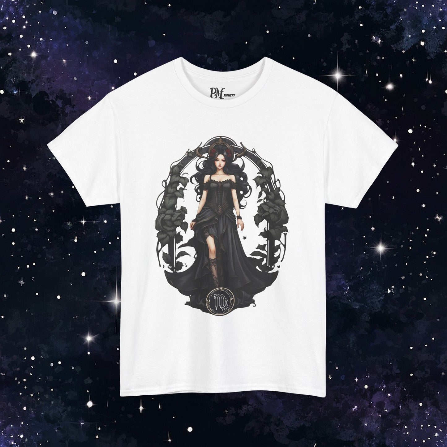 Gothic Virgo Zodiac T-Shirt: Dark Style Graphic Tee