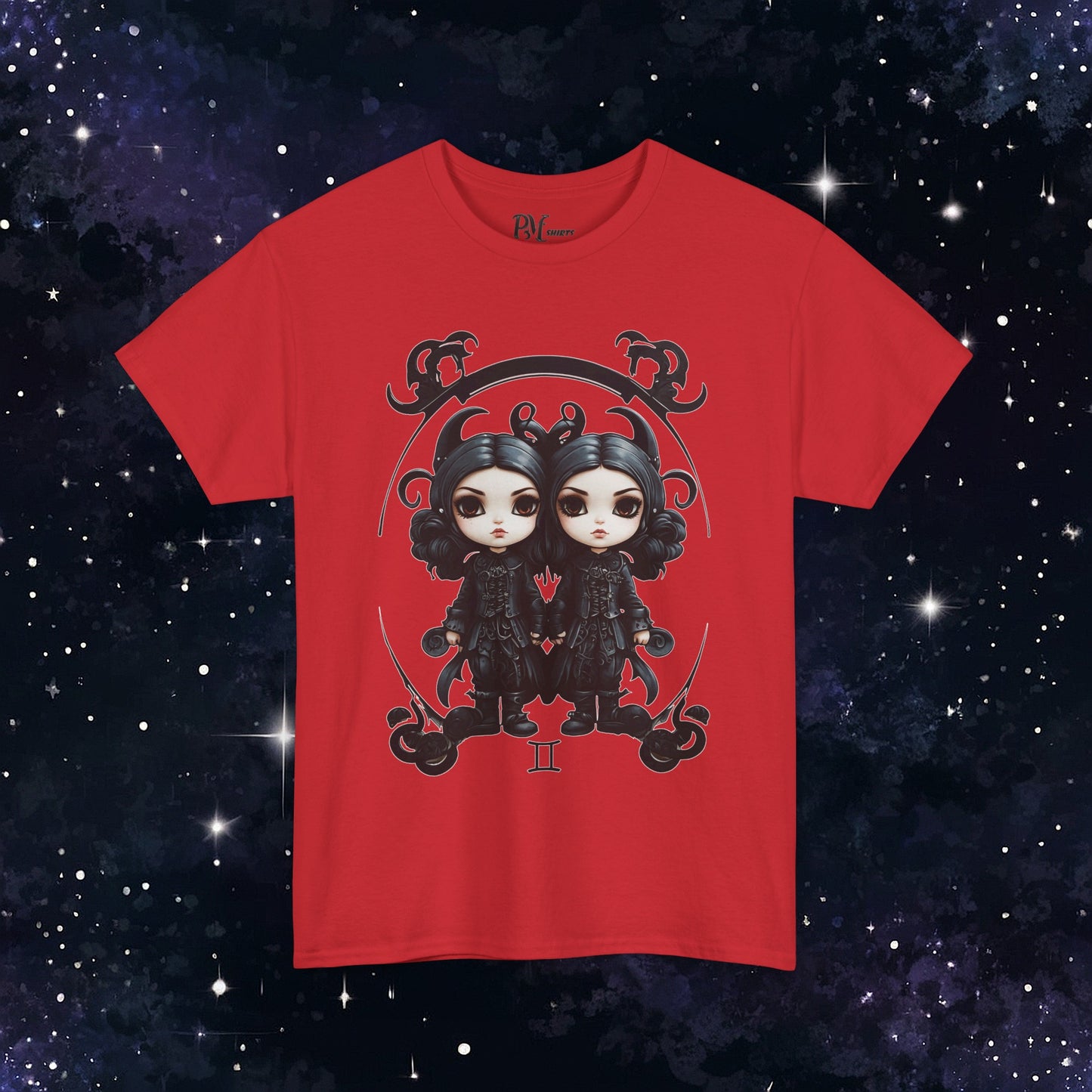 Gothic Gemini Zodiac T-Shirt: Dark Style Graphic Tee