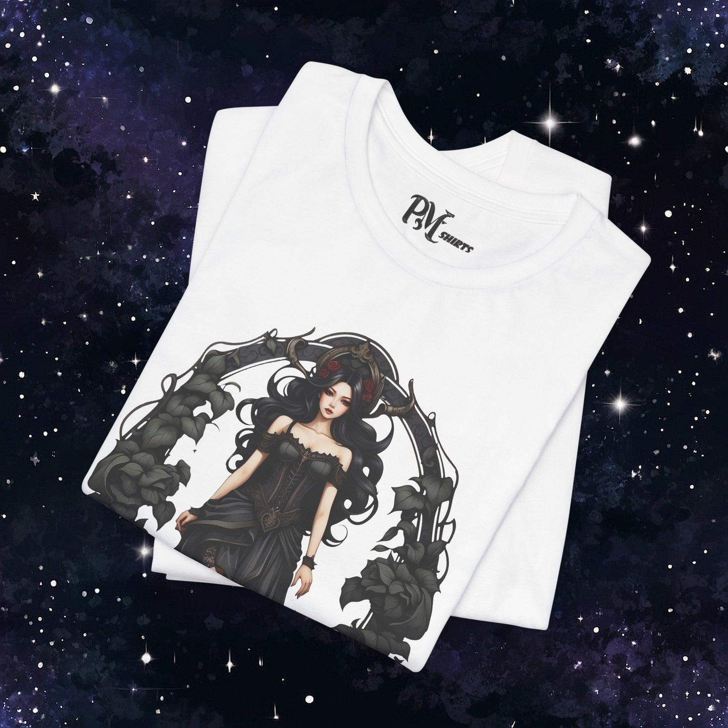 Gothic Virgo Zodiac T-Shirt: Dark Style Graphic Tee (Bella Canvas 3001)