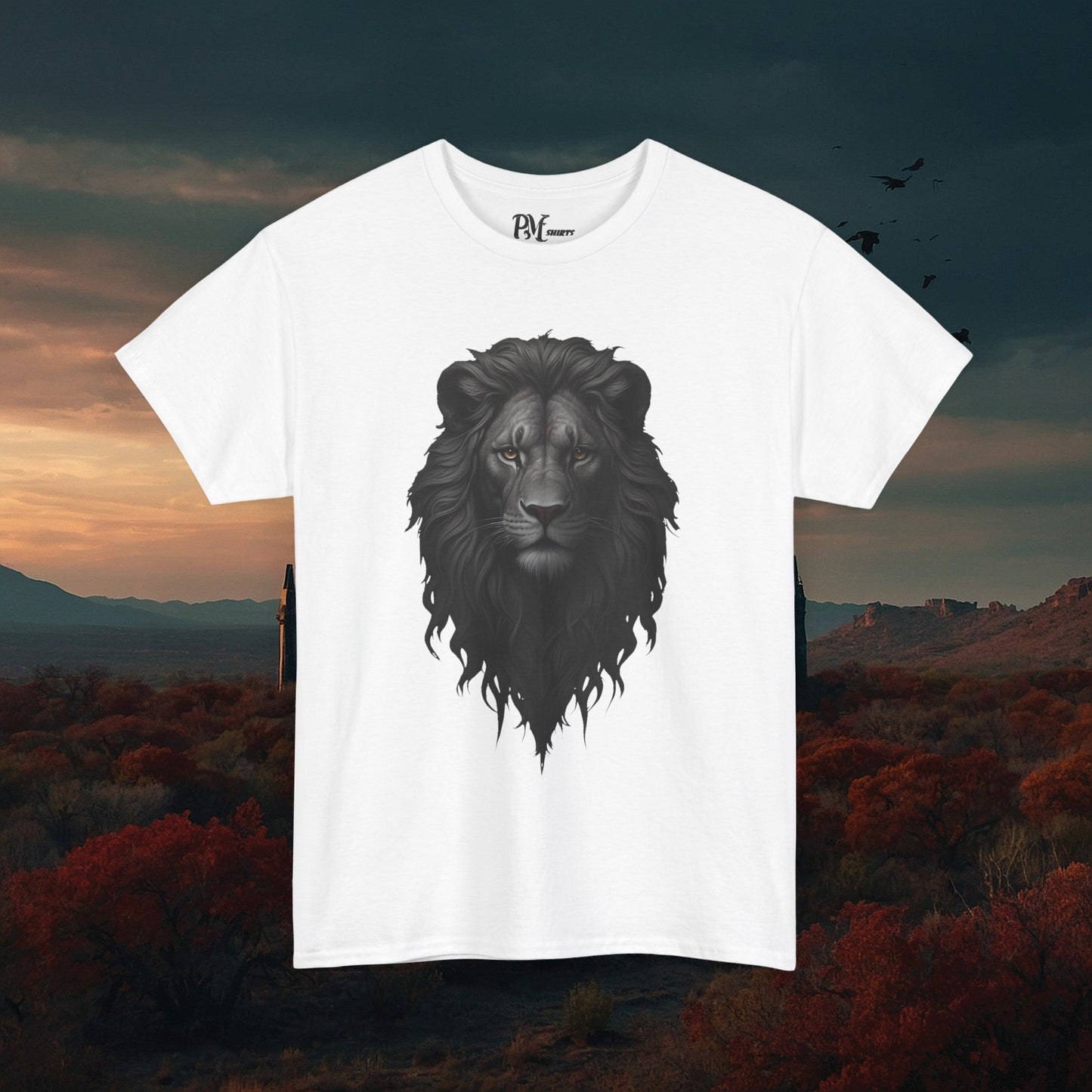 Gothic Lion Head T-Shirt: Dark Style Tee