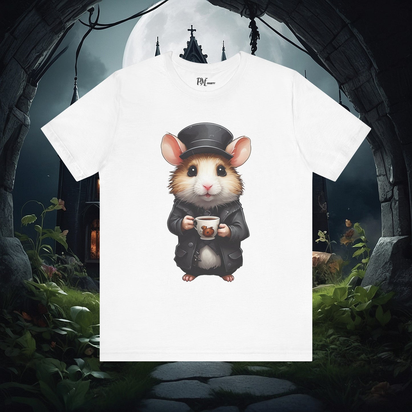 Hamster with Mug Tee (Bella Canvas 3001)