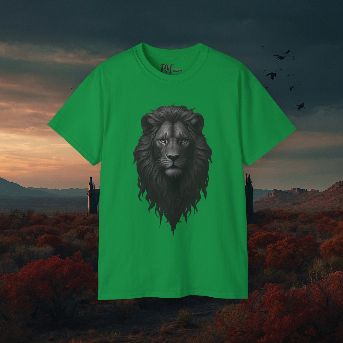 Gothic Lion Head T-Shirt: Dark Style Tee (Gildan 2000)