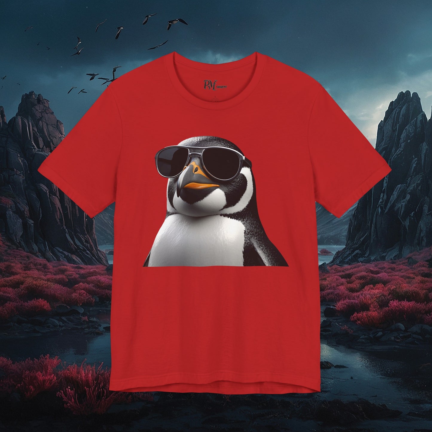 Gothic Penguin T-Shirt: Dark Style Tee (Bella Canvas 3001)