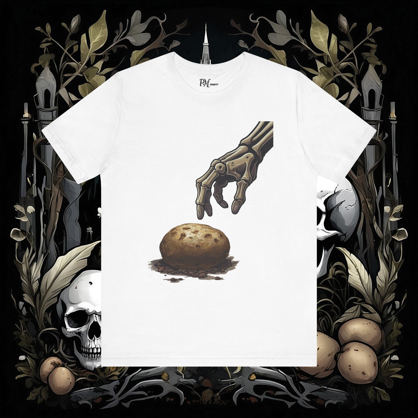 Front and Back Death's Potato Tee (Bella Canvas 3001)