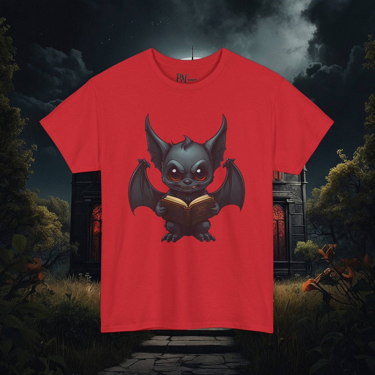 Gothic Bat Reading T-Shirt