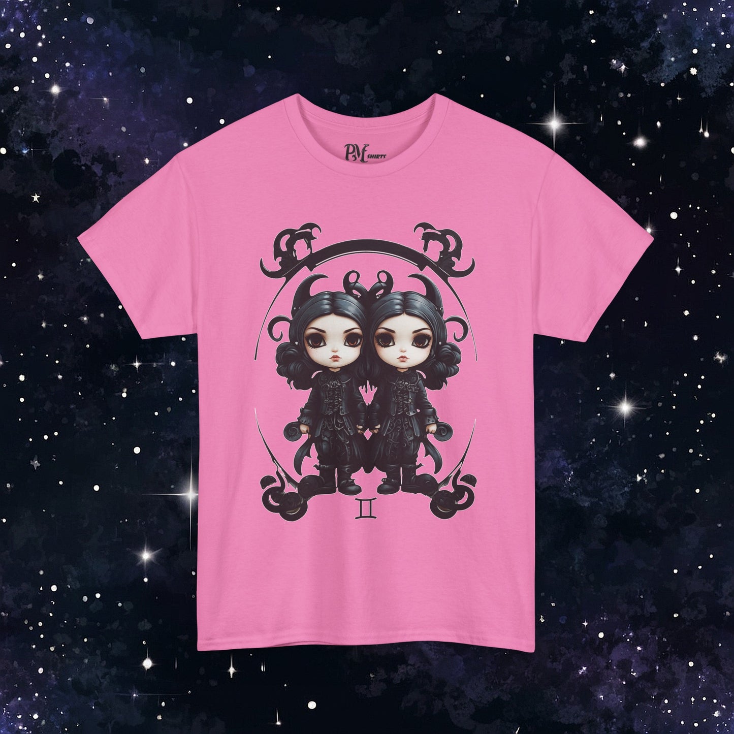 Gothic Gemini Zodiac T-Shirt: Dark Style Graphic Tee
