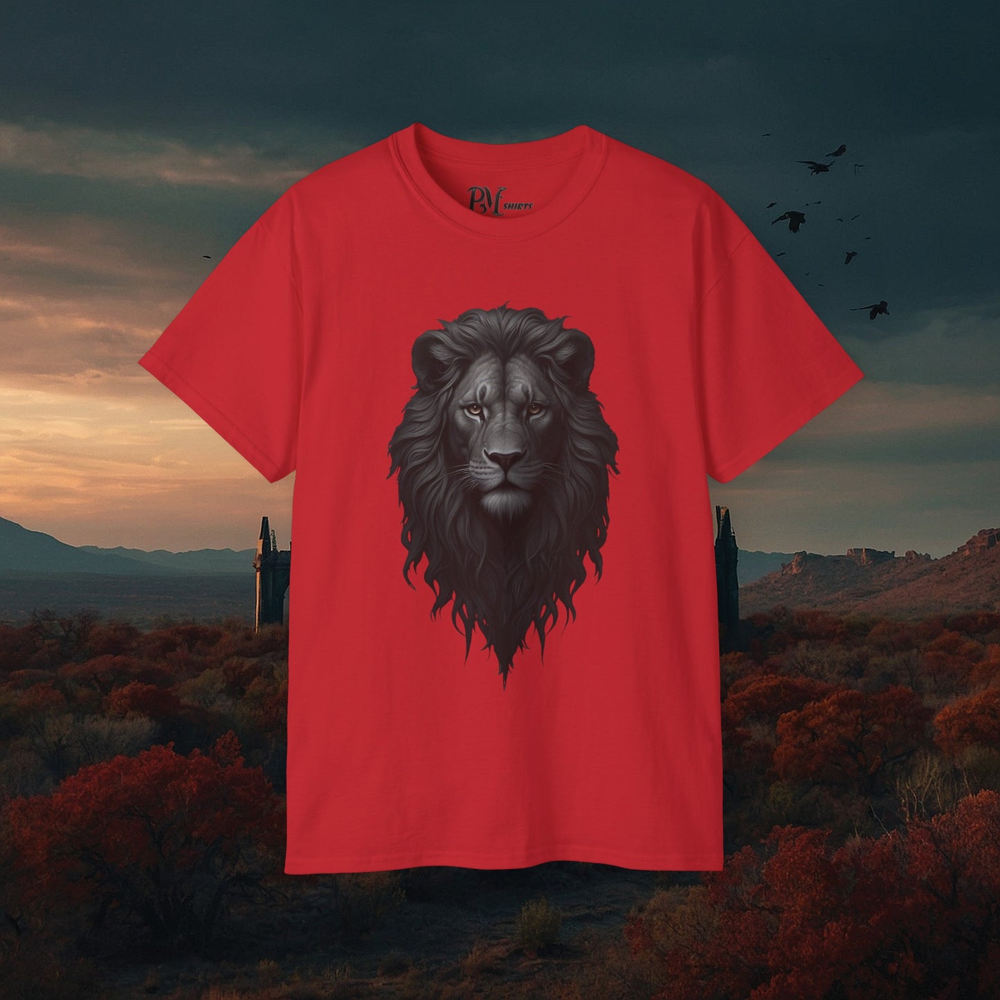 Gothic Lion Head T-Shirt: Dark Style Tee (Gildan 2000)