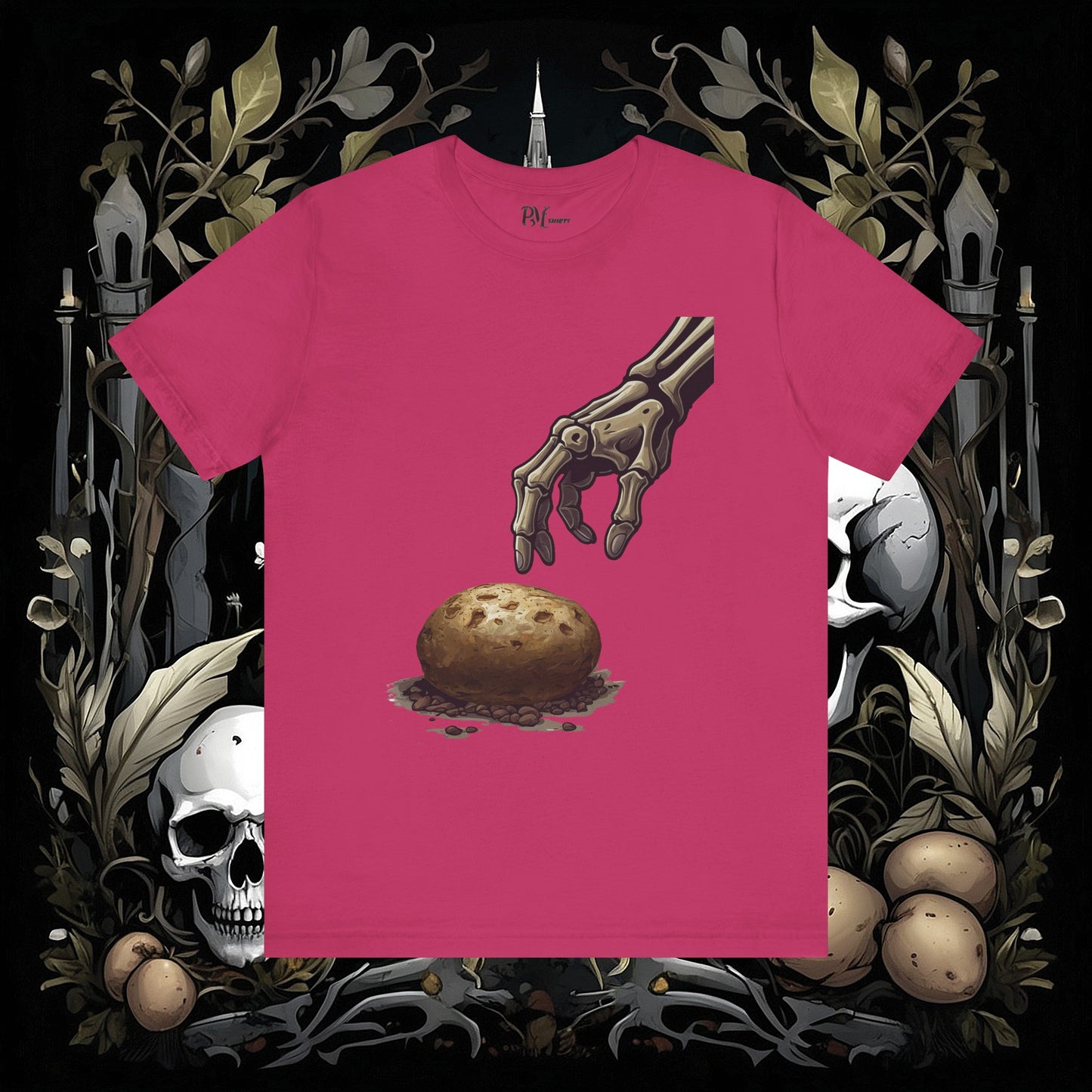 Front and Back Death's Potato Tee (Bella Canvas 3001)
