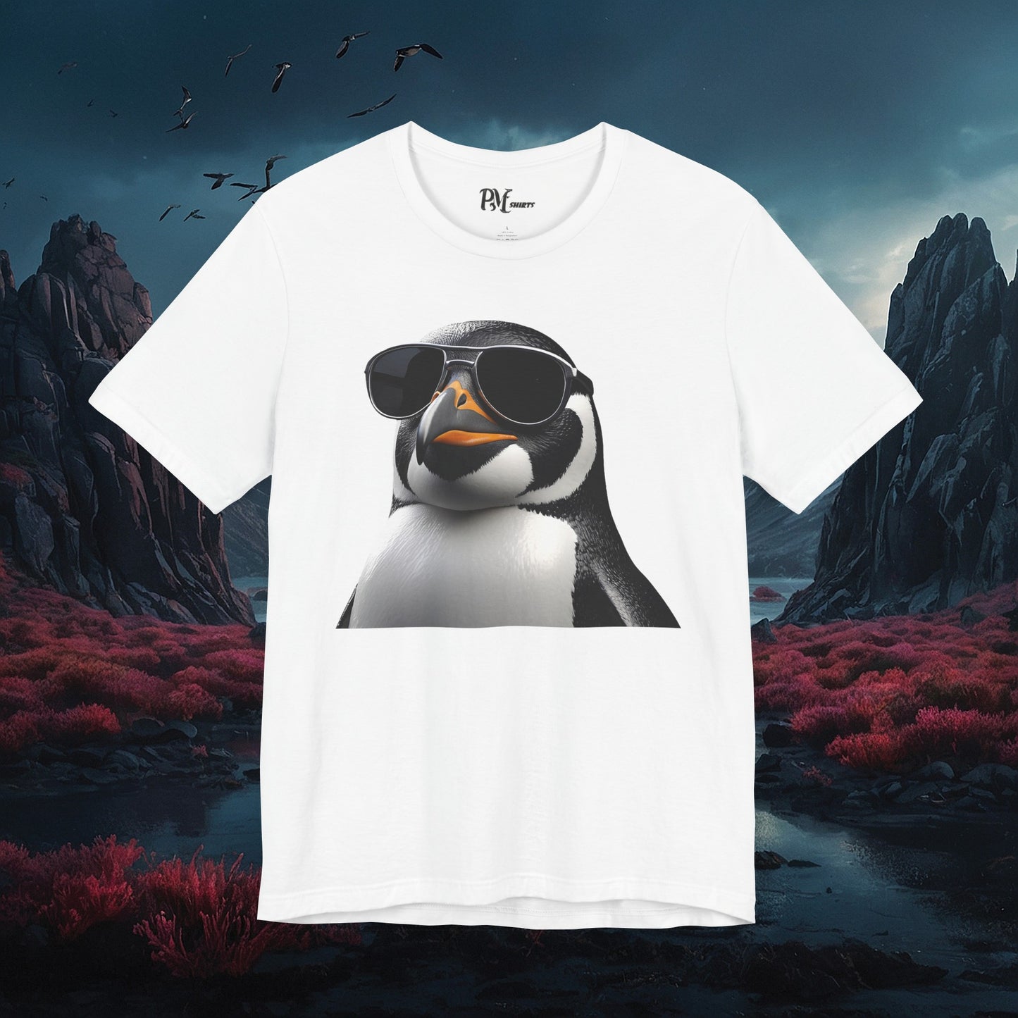 Gothic Penguin T-Shirt: Dark Style Tee (Bella Canvas 3001)